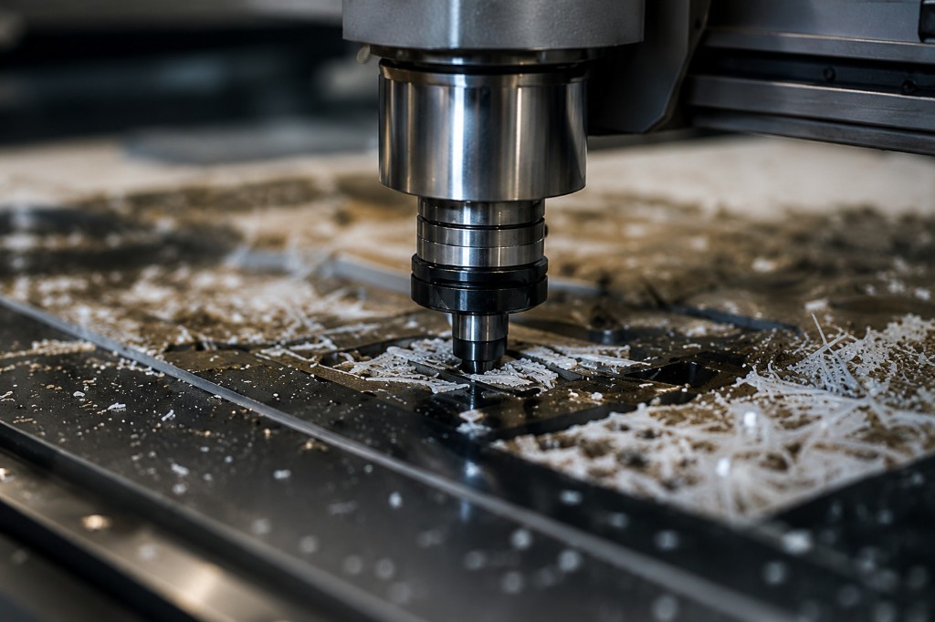 CNC machine cutting sign materials in our Salford workshop