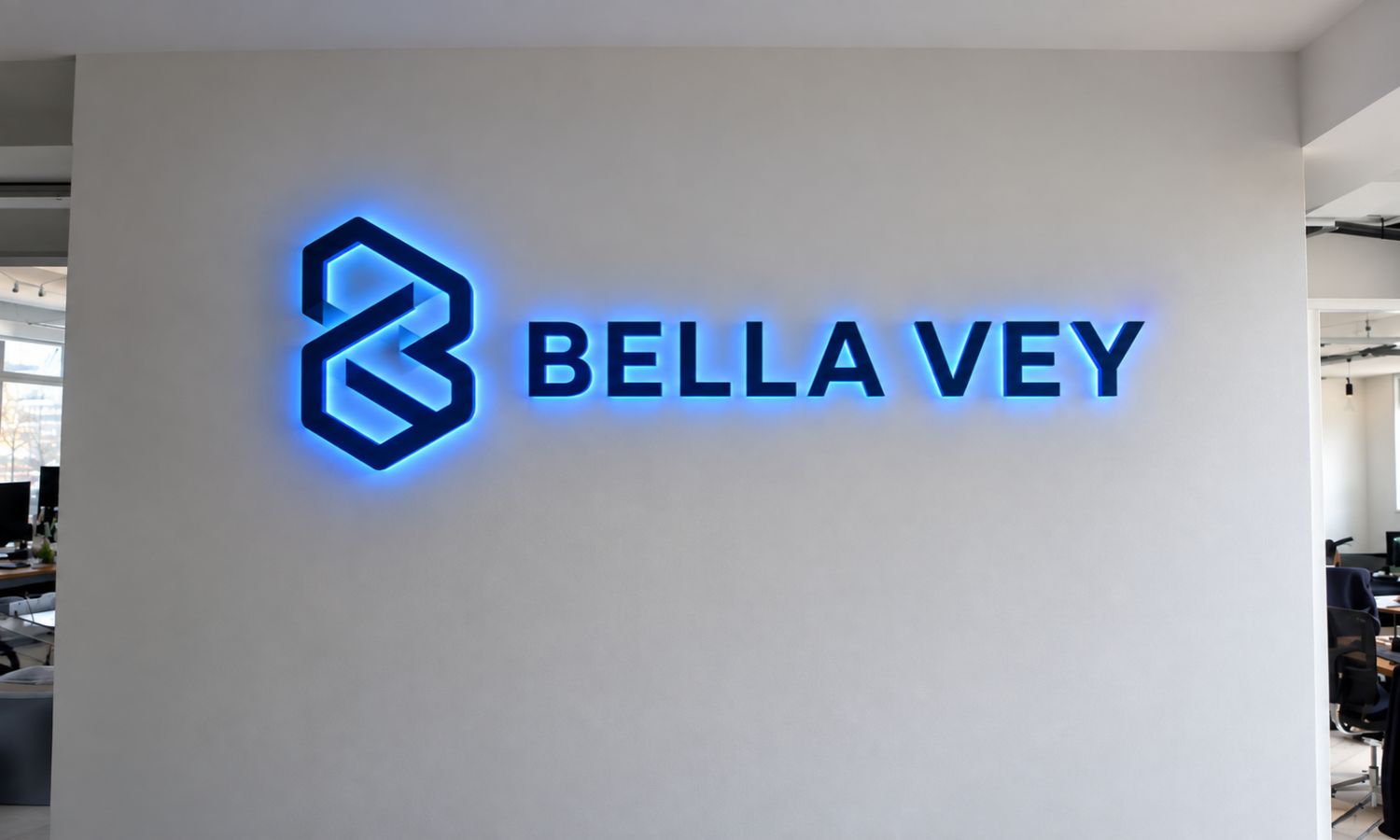 Halo-Lit Reception Signs detail 1 — Manchester Signs Centre
