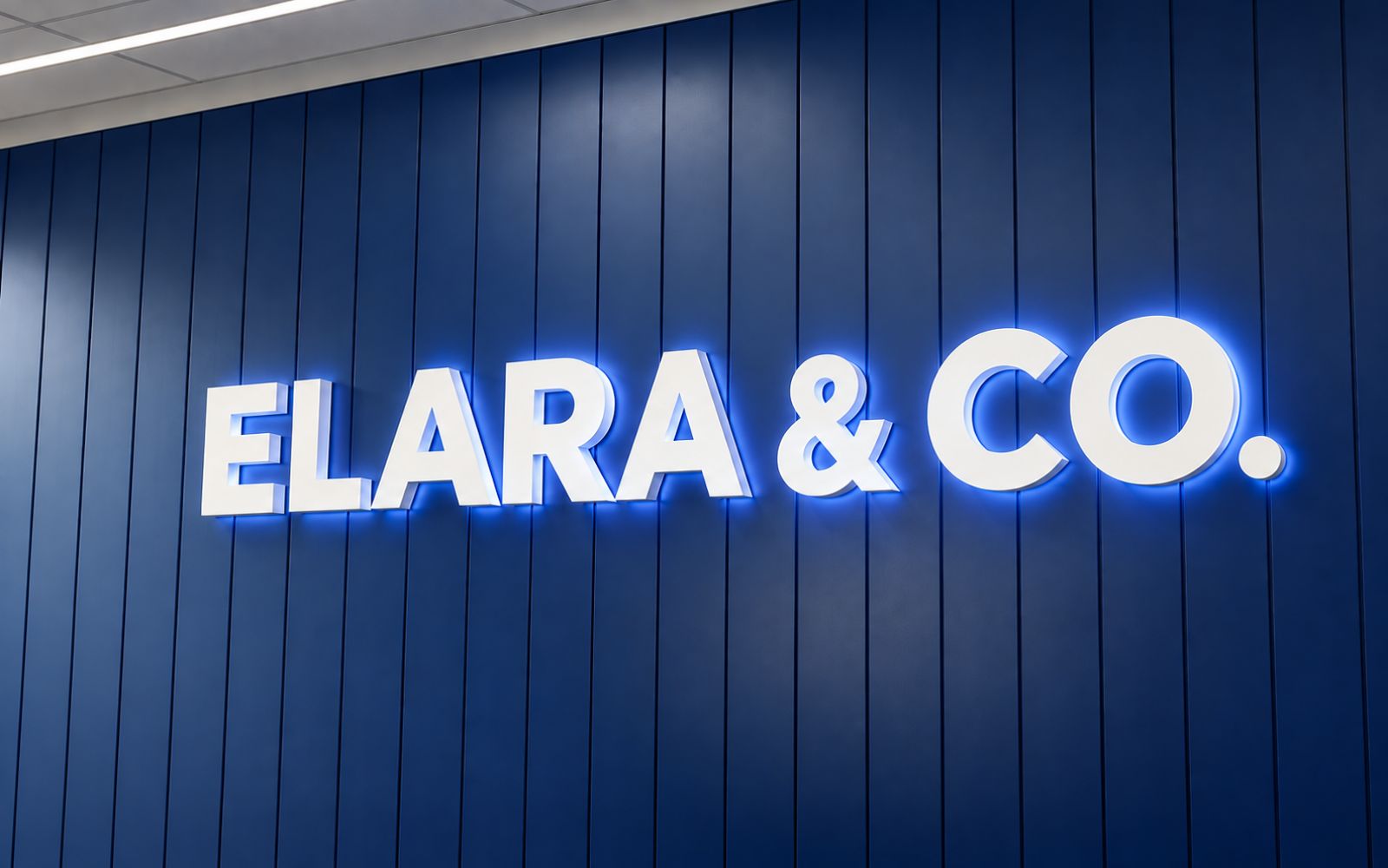 Halo-Lit Reception Signs project example — Manchester Signs Centre