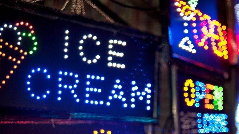 (In the image multiple Illuminated LED signs can be seen)