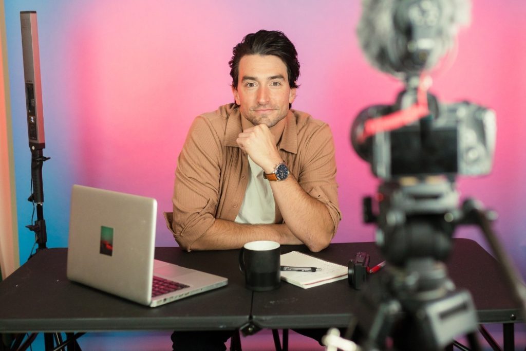 (This image shows a person creating the content)