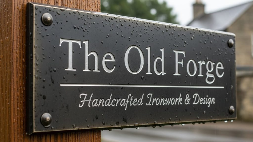 Outdoor business signage in the UK made from long-lasting signage materials exposed to weather conditions.