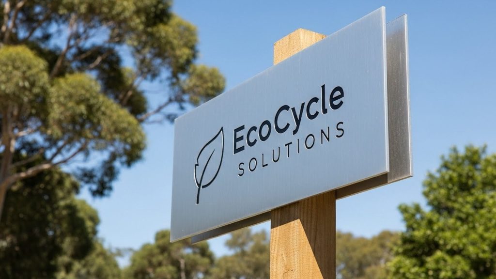 (Recyclable aluminium signage used for sustainable outdoor branding.)
long-lasting signage materials