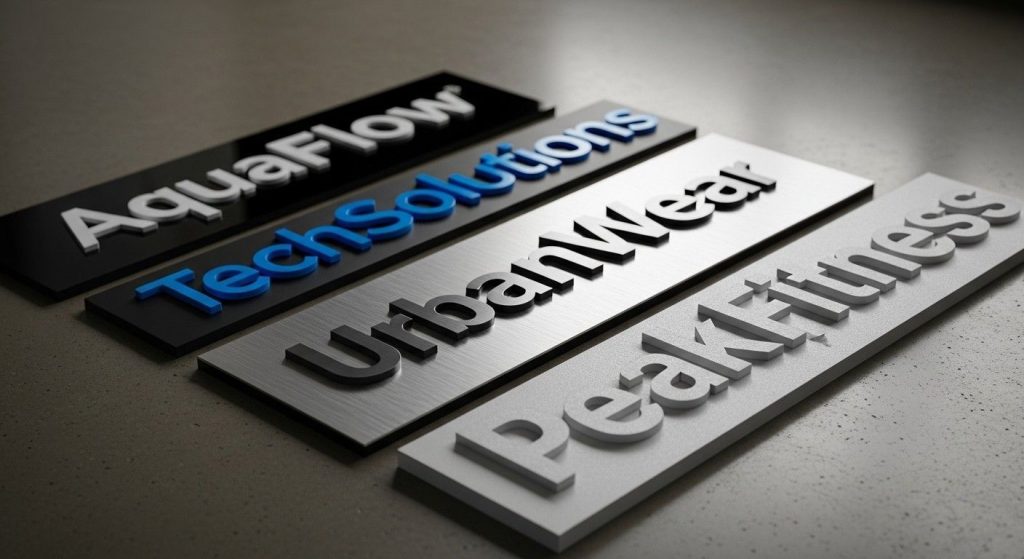 (Selection of reception sign materials including acrylic, PVC, aluminium, and foam 3D letters for different UK business interiors.) reception signs